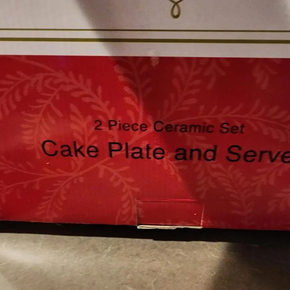 New holiday cake platter set 12” Round Cardinal Cake Plate With Cake Server A3